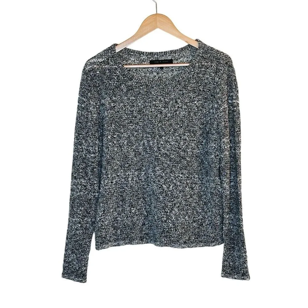 Rag & Bone Chunky Boucle‎ Knit Sweater Womens Size L Gray Neutral Minimalist